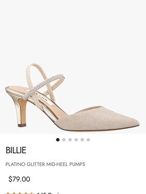 Nina Billie Slingback Mid-Heel Pumps in Platino